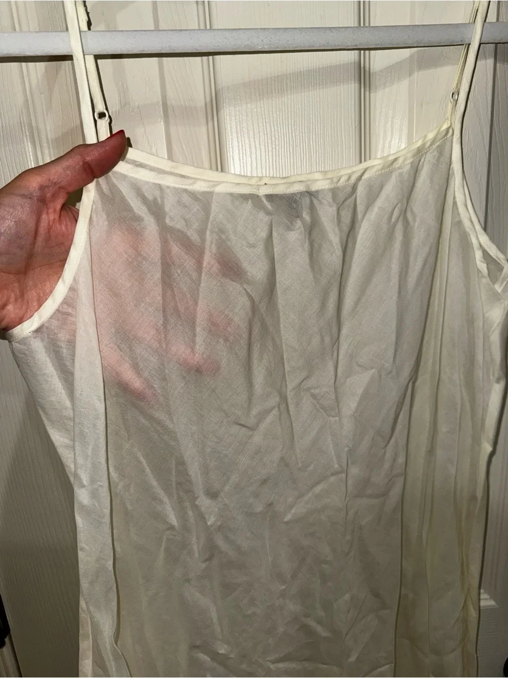 Talbots linen Cream Slip Dress with Spaghetti Straps